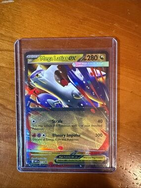 Pokemon Mega Latias EX Holographic Card - Yellow, Blue, Purple Accents